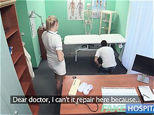 fake medical center Hired handyman pops all over nurses donk