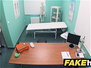 faux medical center petite blond Czech patient health test