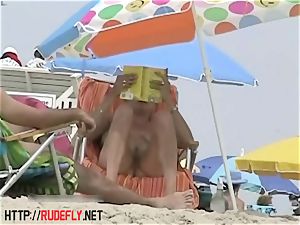 Candid nude beach teen booty voyeur